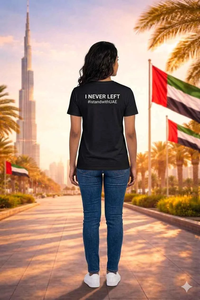 I stand with UAE Female Cotton Half Sleeves T-Shirt TTF-UAE (Copy)