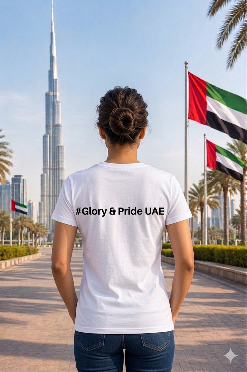 Glory & Pride UAE Map Female Cotton Half Sleeves T-Shirt TTF-UAE