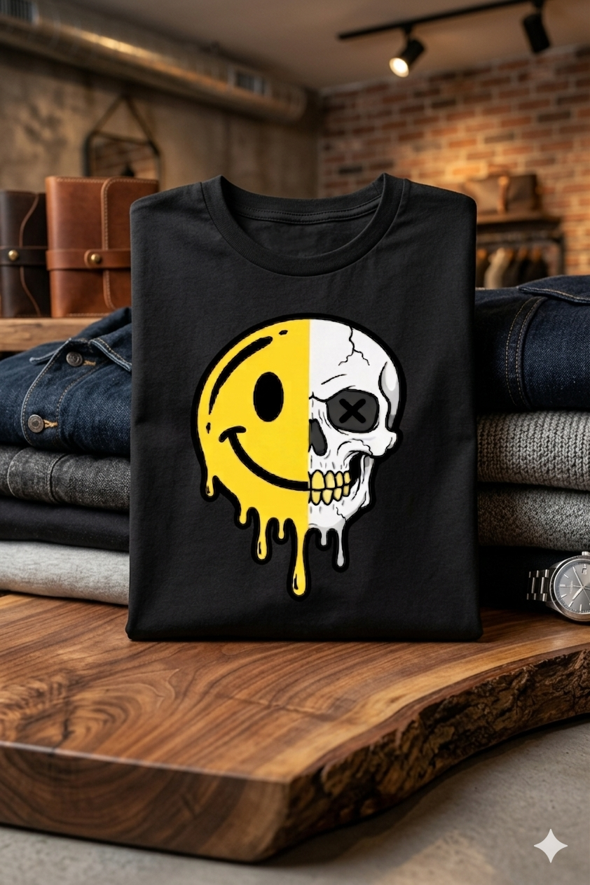 Skull Smile Men premium Cotton T-Shirt Half Sleeves TTF-601