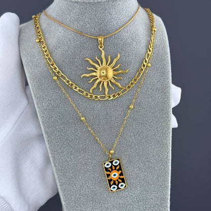 18K Gold plated Sun Necklace | Waterproof Hypoallergenic Statement Jewelry – UAE