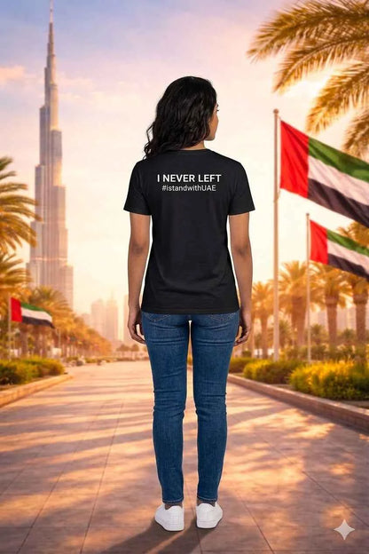 I stand with UAE Female Cotton Half Sleeves T-Shirt TTF-UAE (Copy)