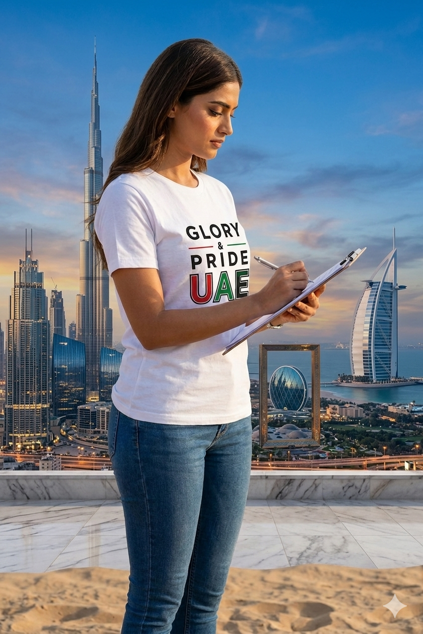 Glory & Pride UAE Female Cotton Half Sleeves T-Shirt TTF-UAE - The Trendy Fashions