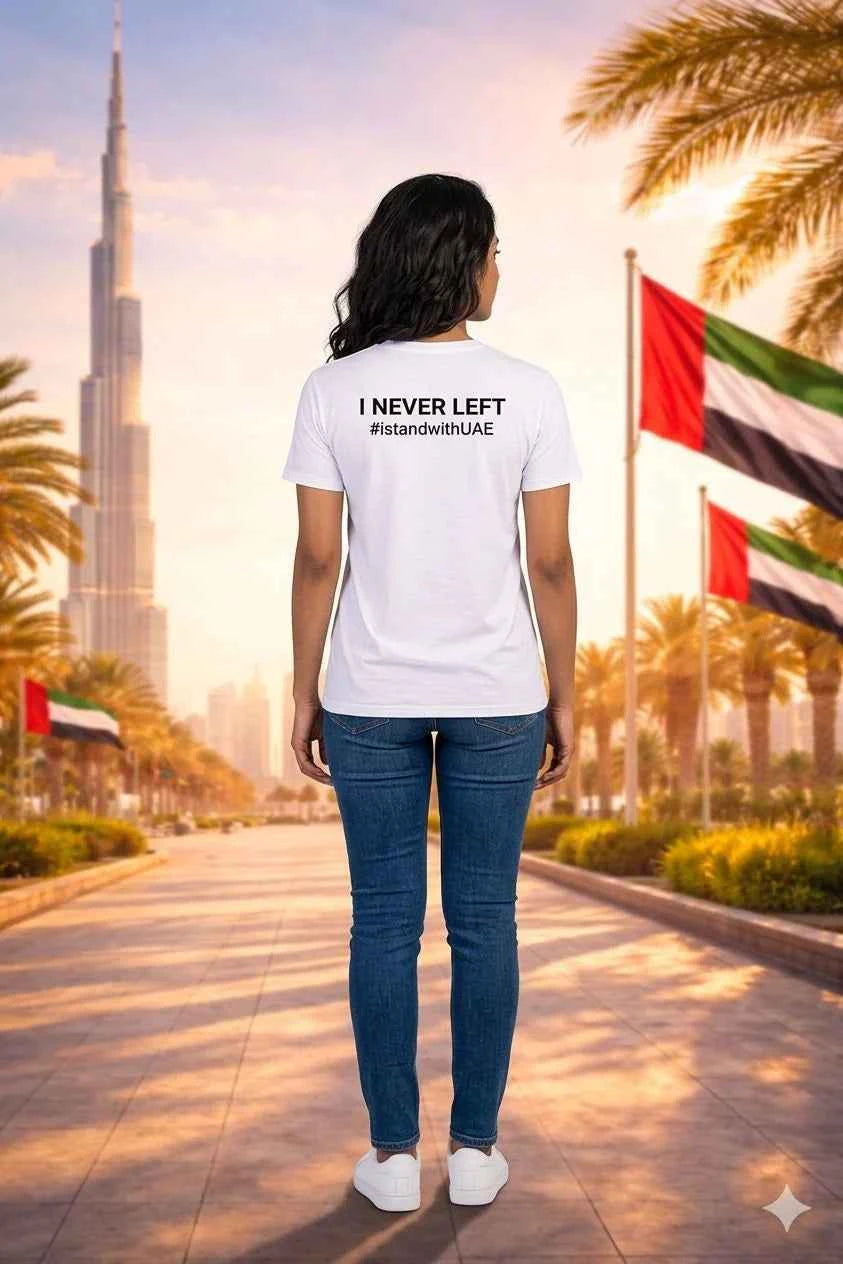 I stand with UAE Female Cotton Half Sleeves T-Shirt TTF-UAE (Copy)