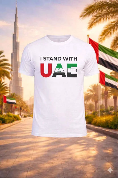 I stand with UAE Men Cotton Half Sleeves Tees