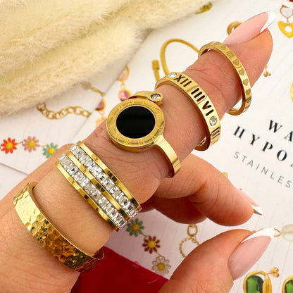 Cubic Zirconia Ring for Women | 18K Gold Plated Steel Ring – UAE