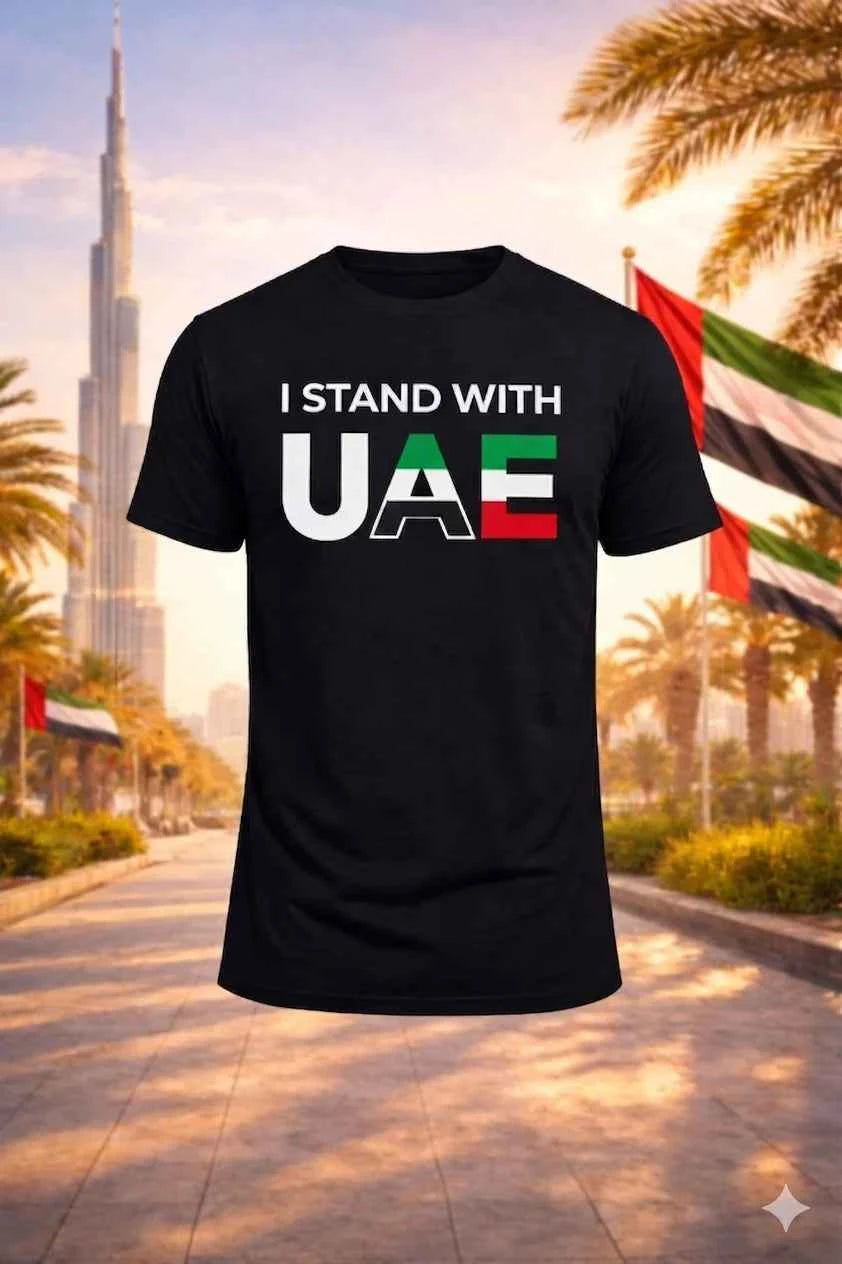 I stand with UAE Men Cotton Half Sleeves Tees