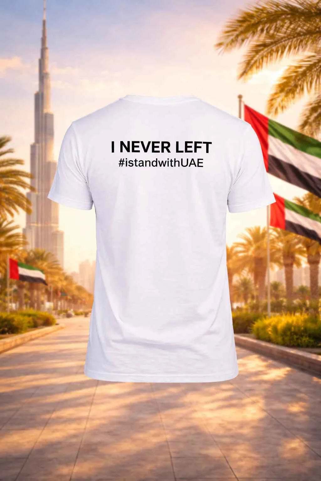 I stand with UAE Men Cotton Half Sleeves Tees