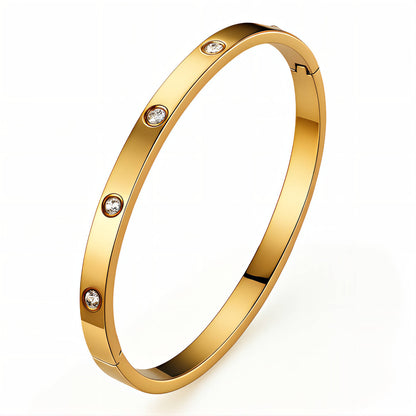 18K Gold Love Bracelet | Waterproof Hypoallergenic Bangle Jewelry – UAE