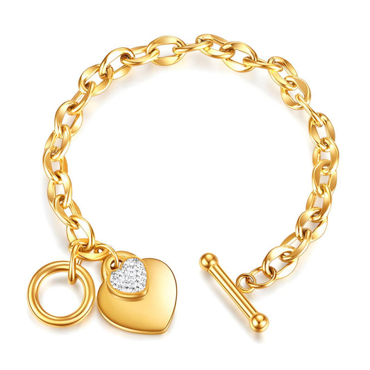 18K Gold Hearts Bracelet | Waterproof Hypoallergenic Romantic Jewelry – UAE