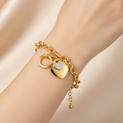 18K Gold Plated Hearts Bracelet | Waterproof Hypoallergenic Romantic Jewelry – UAE