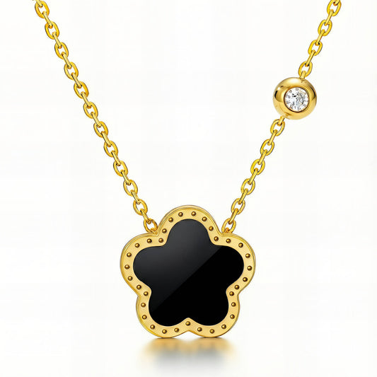 18K Gold Flower Necklace | Waterproof Hypoallergenic Elegant Jewelry – UAE