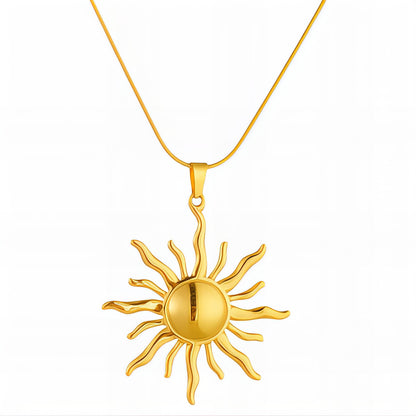 18K Gold plated Sun Necklace | Waterproof Hypoallergenic Statement Jewelry – UAE