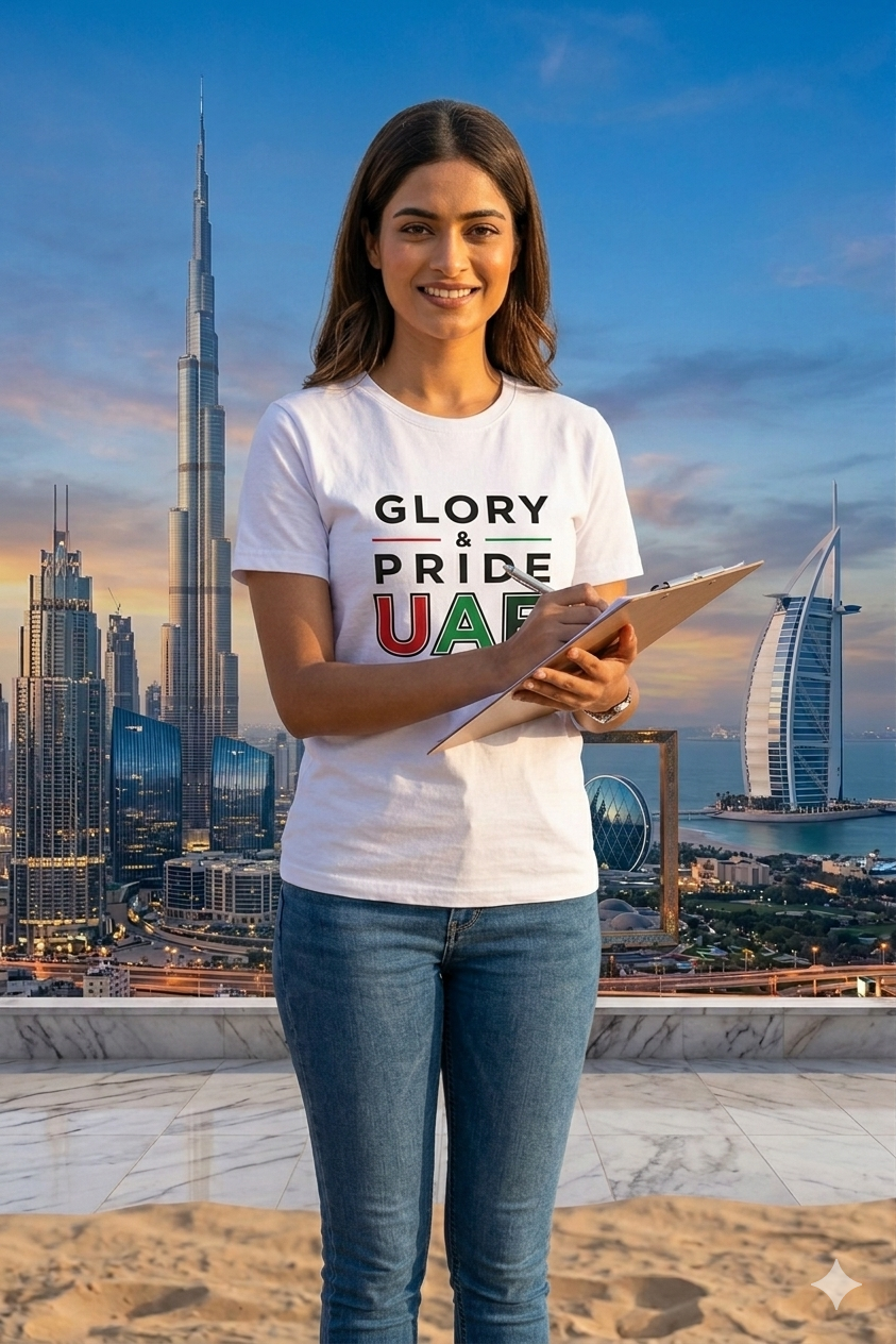 Glory & Pride UAE Female Cotton Half Sleeves T-Shirt TTF-UAE - The Trendy Fashions