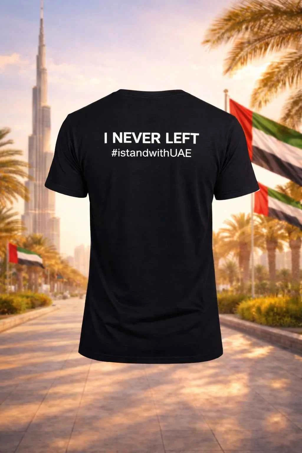 I stand with UAE Men Cotton Half Sleeves Tees