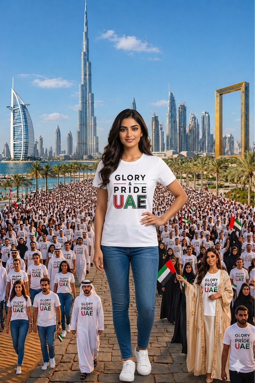 Glory & Pride UAE Female Cotton Half Sleeves T-Shirt TTF-UAE - The Trendy Fashions