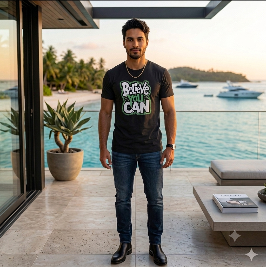 Believe In You Premium Cotton Inspirational Graphic Tee