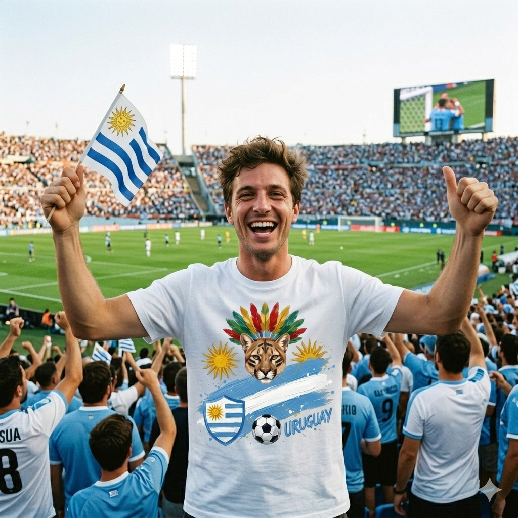 🏆 Uruguay Super Fan Edition : Premium Cotton Football Tee