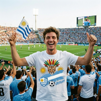 🏆 Uruguay Super Fan Edition : Premium Cotton Football Tee