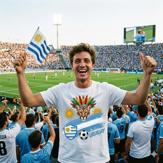🏆 Uruguay Super Fan Edition : Premium Cotton Football Tee