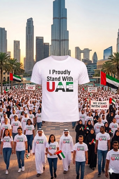 I Proudly stand with UAE Cotton Half Sleeves T-Shirt TTF-UAE - The Trendy Fashions