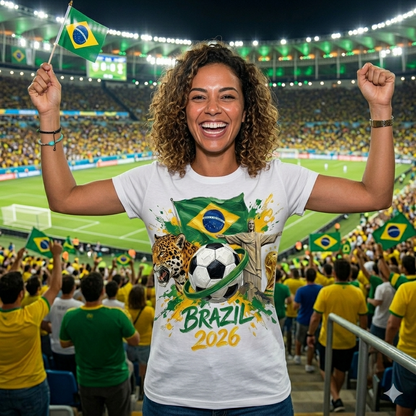 🏆 Brazil Super Fan Edition : Premium Cotton Football Tee