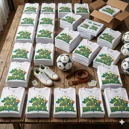 🏆 Brazil Fan Edition: Premium Cotton Football Tee