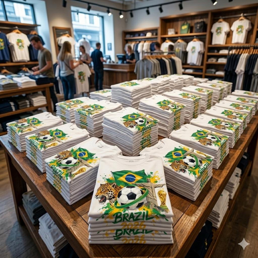 🏆 Brazil Super Fan Edition : Premium Cotton Football Tee