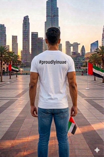 I Proudly stand with UAE Cotton Half Sleeves T-Shirt TTF-UAE - The Trendy Fashions
