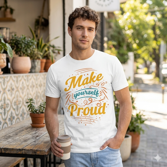 Make Your Self proud Premium Cotton Inspirational Graphic Tee