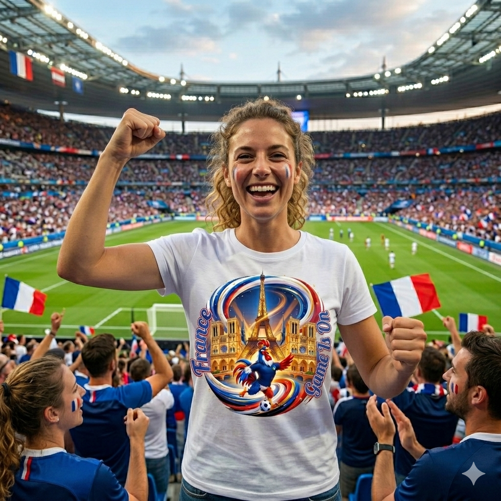 🏆 France Fan Support Edition: Premium Cotton Football Tee