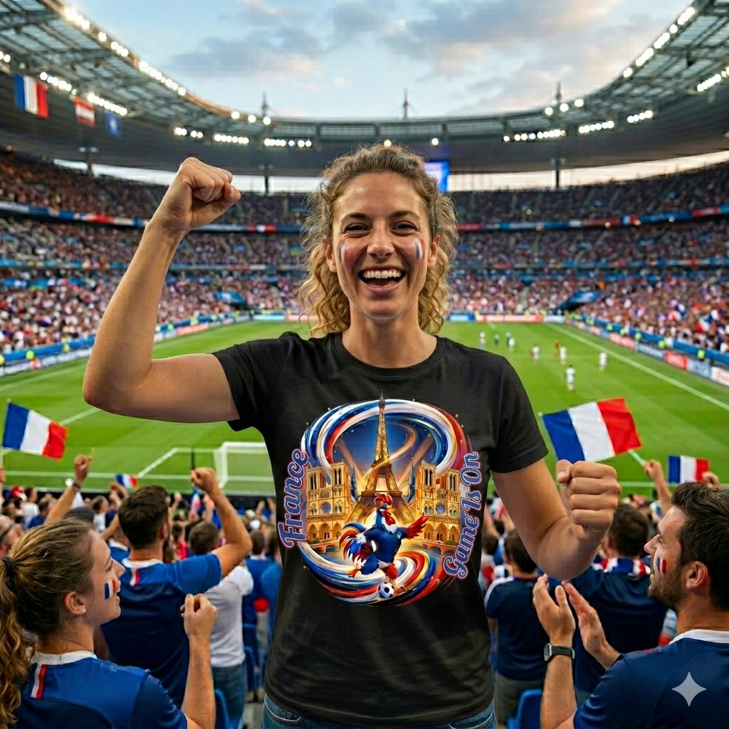 🏆 France Fan Support Edition: Premium Cotton Football Tee