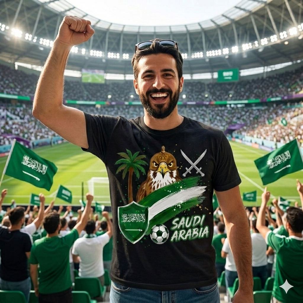 🏆 Saudi Arabia Fan Edition: Premium Cotton Football Tee