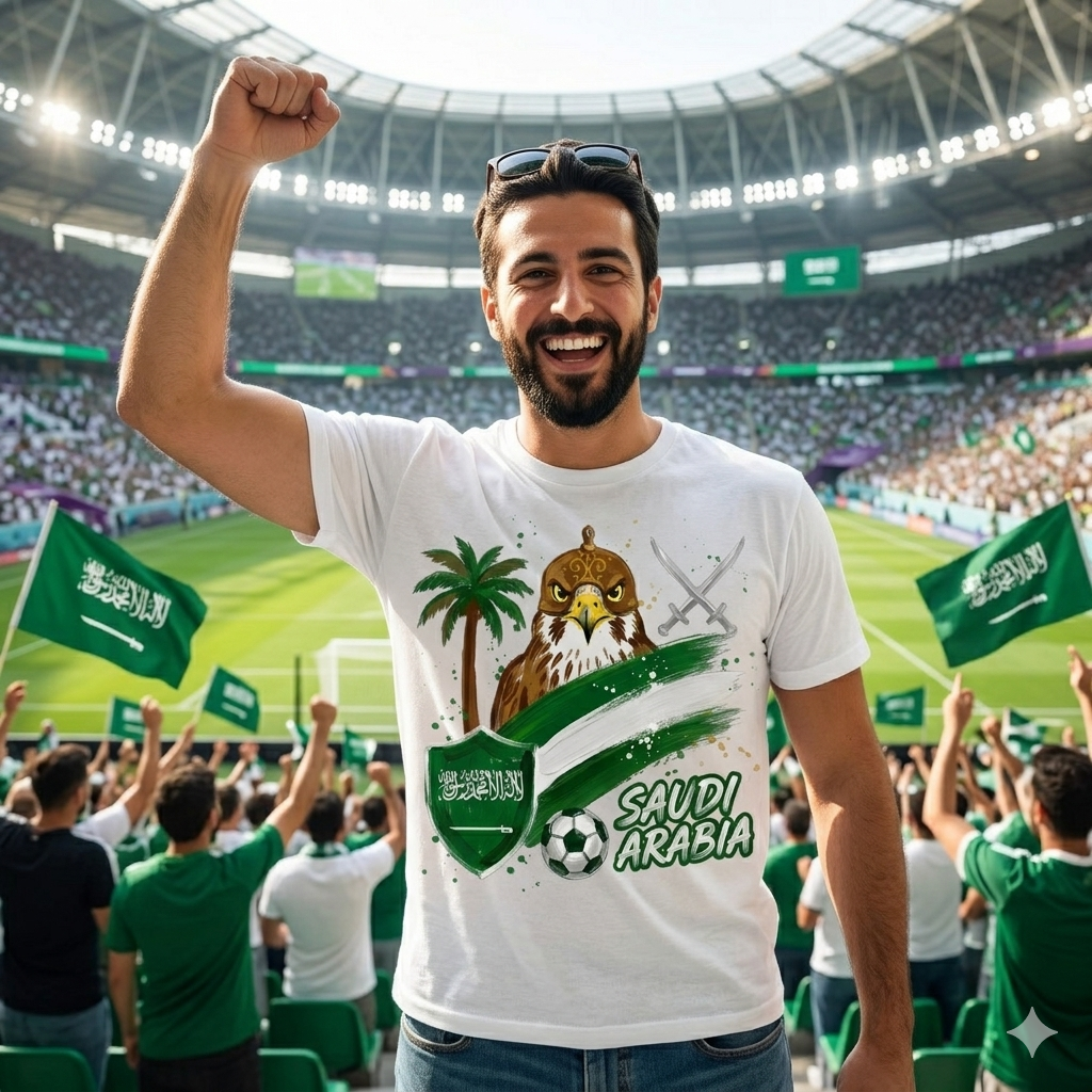 🏆 Saudi Arabia Fan Edition: Premium Cotton Football Tee