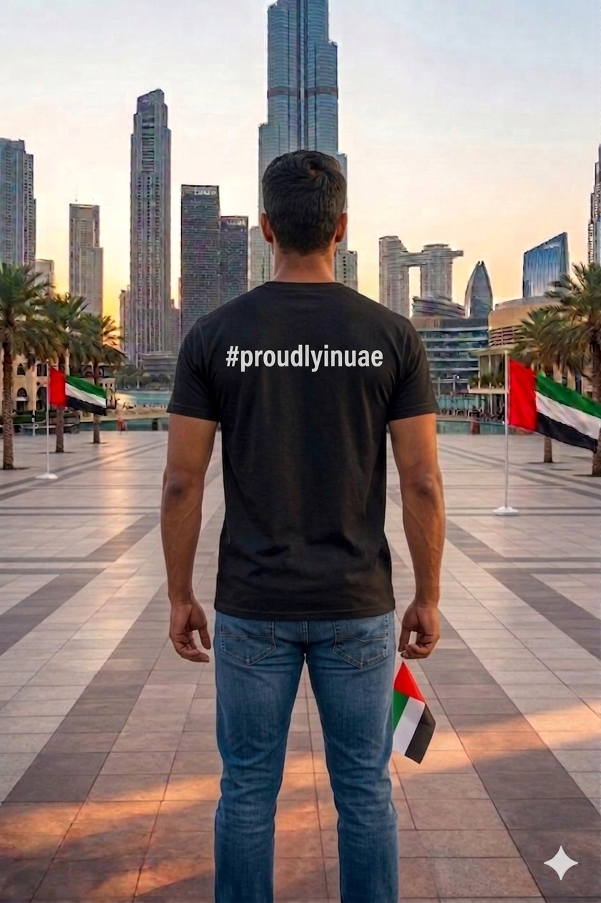 I Proudly stand with UAE Cotton Half Sleeves T-Shirt TTF-UAE - The Trendy Fashions