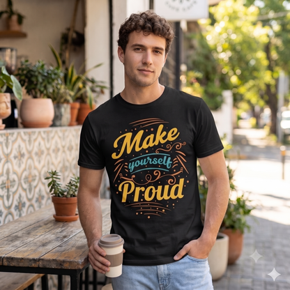 Make Your Self proud Premium Cotton Inspirational Graphic Tee