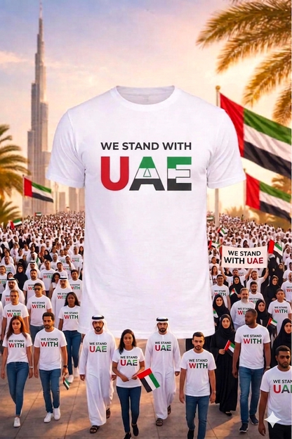 We Stand with UAE Men Cotton Half Sleeves T-Shirt TTF-UAE - The Trendy Fashions