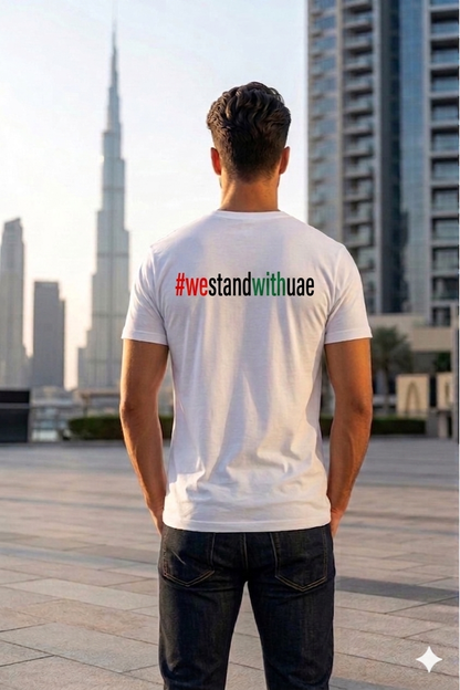 We Stand with UAE Men Cotton Half Sleeves T-Shirt TTF-UAE - The Trendy Fashions