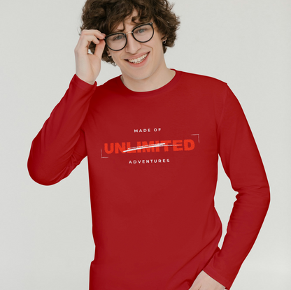 Men Cotton Full Sleeves Sticker Printed T-Shirt TTF-229 - The Trendy Fashions