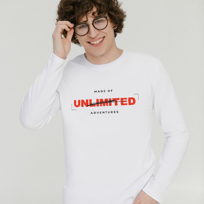 Men Cotton Full Sleeves Sticker Printed T-Shirt TTF-229 - The Trendy Fashions