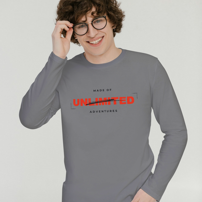 Men Cotton Full Sleeves Sticker Printed T-Shirt TTF-229 - The Trendy Fashions
