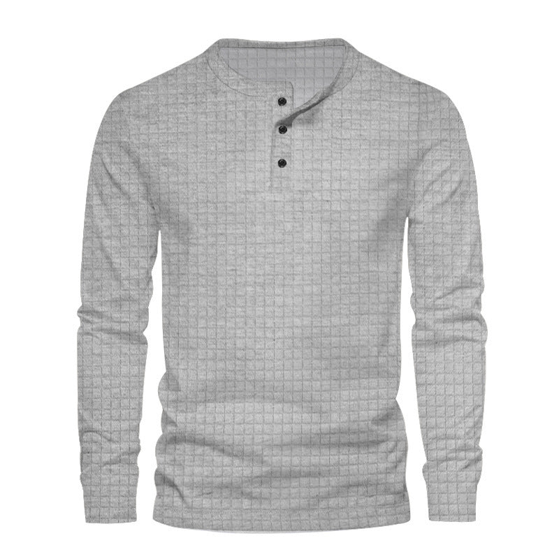 Solid Color Buckle Slim Pullover Sweater For Men