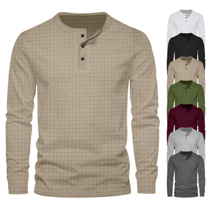 Solid Color Buckle Slim Pullover Sweater For Men