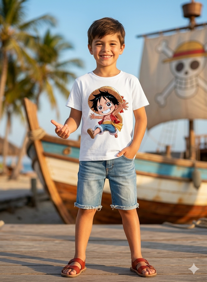 Monkey D Luffy Kid Cotton T-Shirt Half Sleeves TTF-1020
