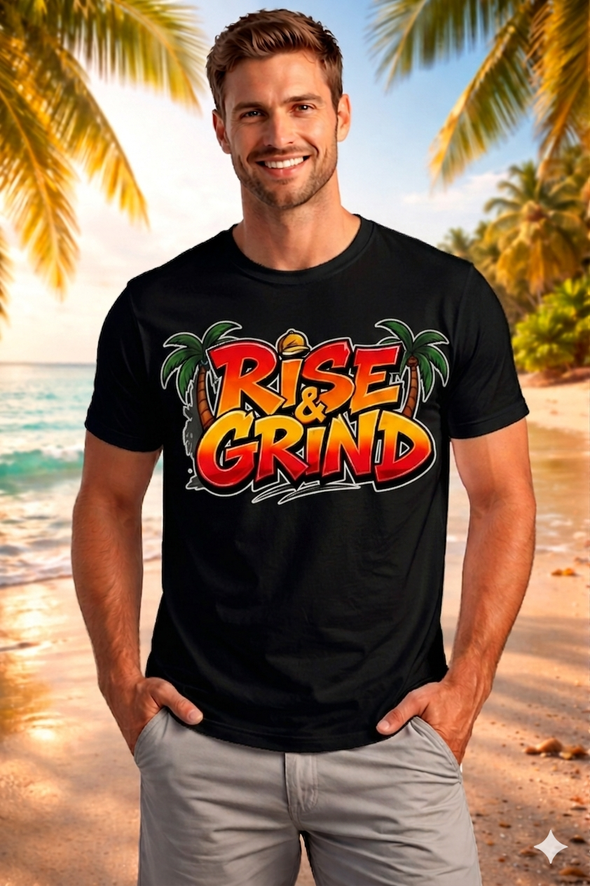 Rise & Grind Men Cotton T-Shirt Half Sleeves TTF-525 - The Trendy Fashions