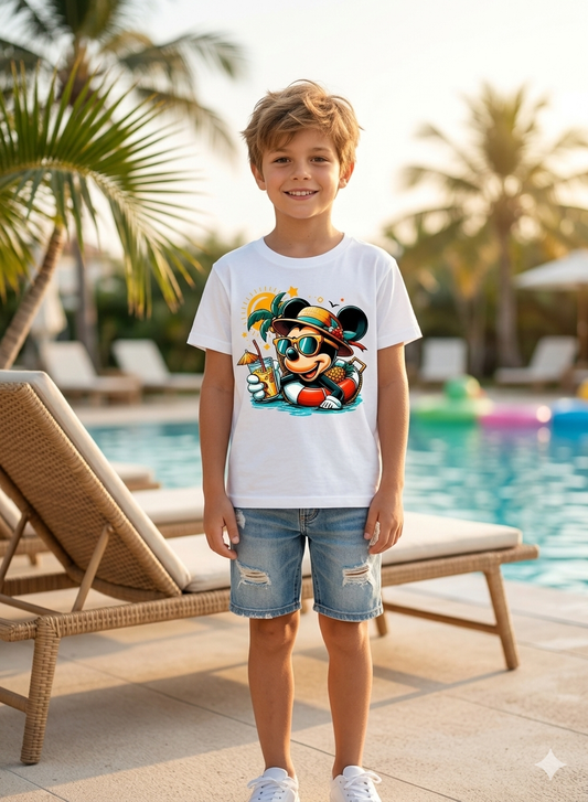 Mickey Mouse  Kid Cotton T-Shirt Half Sleeves TTF-1022