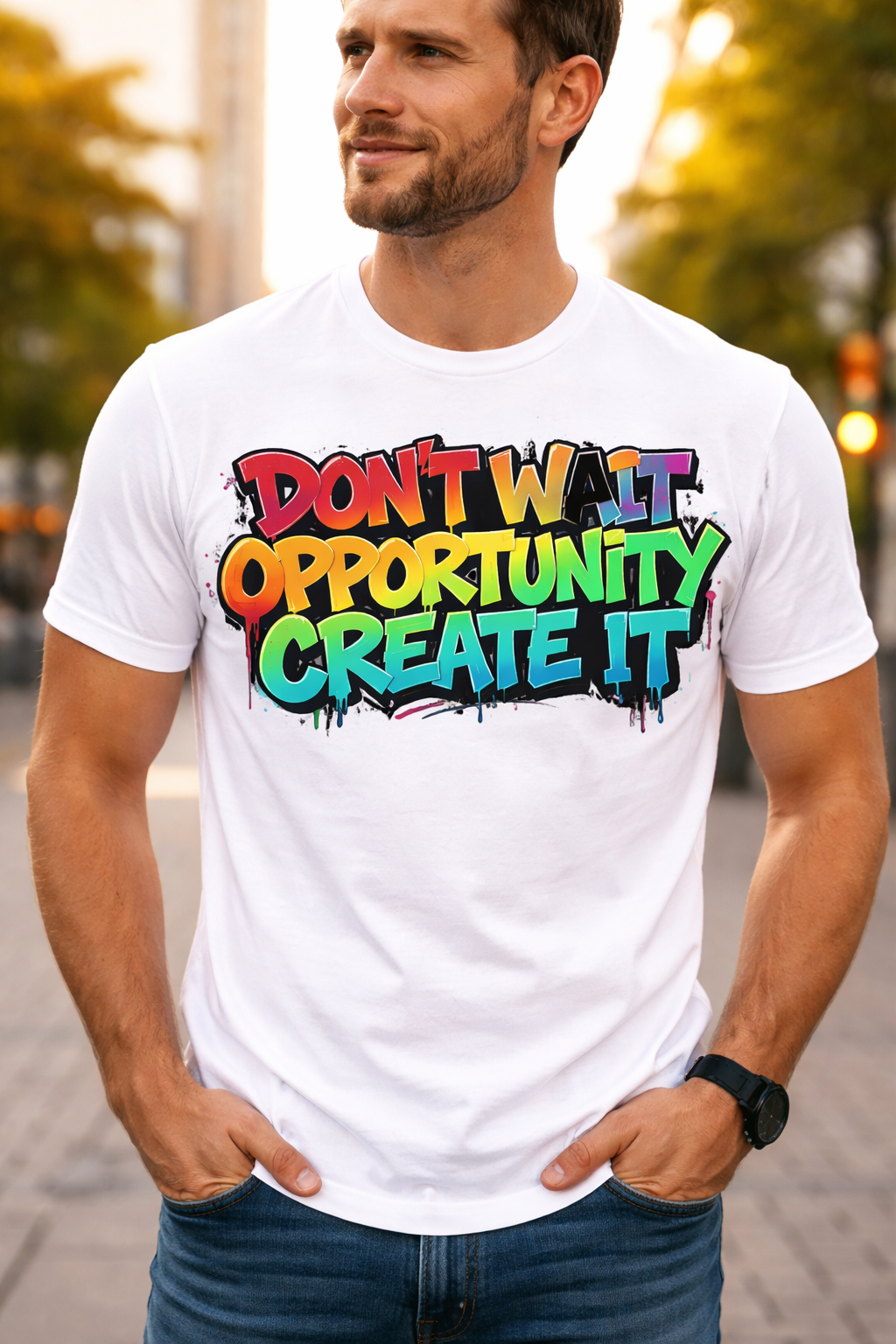 Don't Wait Men Cotton T-Shirt Half Sleeves TTF-526 - The Trendy Fashions