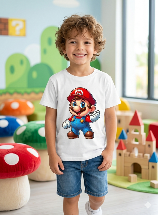 Mario Kid Cotton T-Shirt Half Sleeves TTF-1016