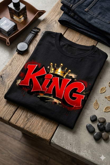 King Men Cotton Half Sleeves T-Shirt TTF-507 - The Trendy Fashions