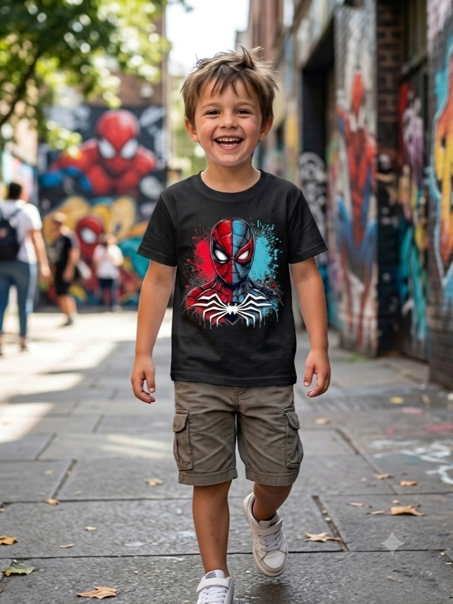 Spider-Man Kid Cotton T-Shirt Half Sleeves TTF-1009