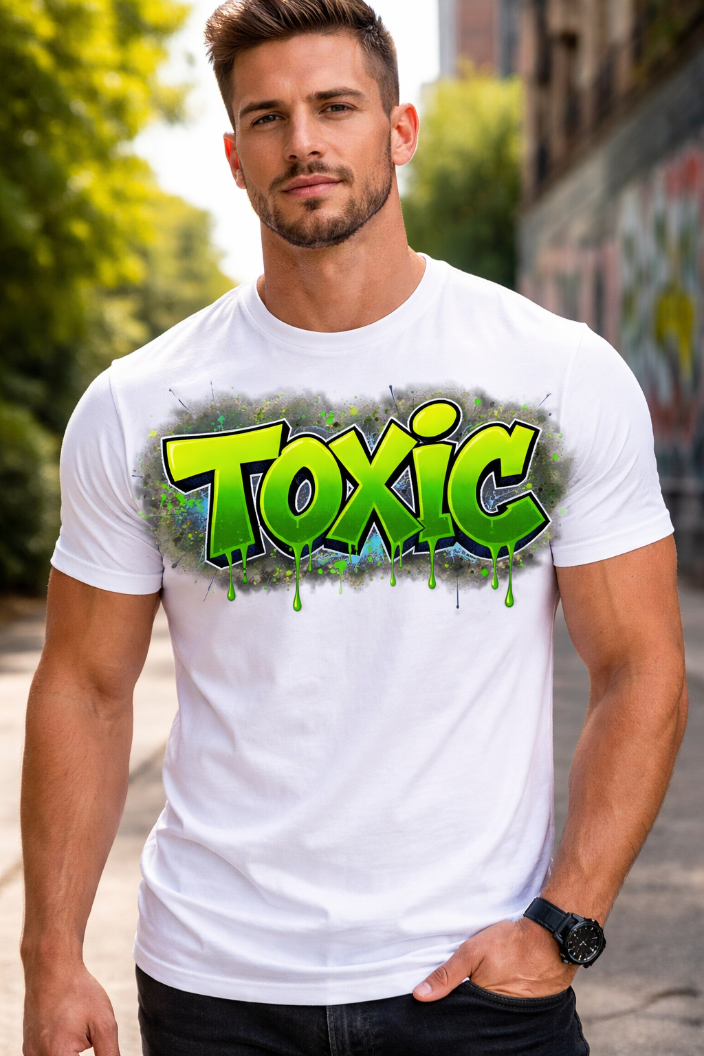 Toxic Men Cotton T-Shirt Half Sleeves TTF-515 - The Trendy Fashions